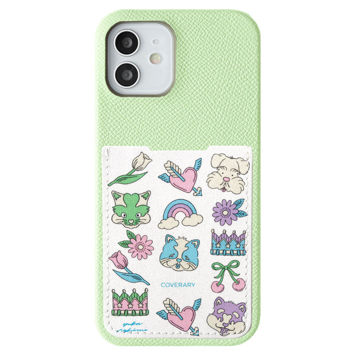 【POPUP Limited】Nishiizumi Yuka × COVERARY Genuine Leather Retro POP Pattern Pocketed Collaboration Back Case