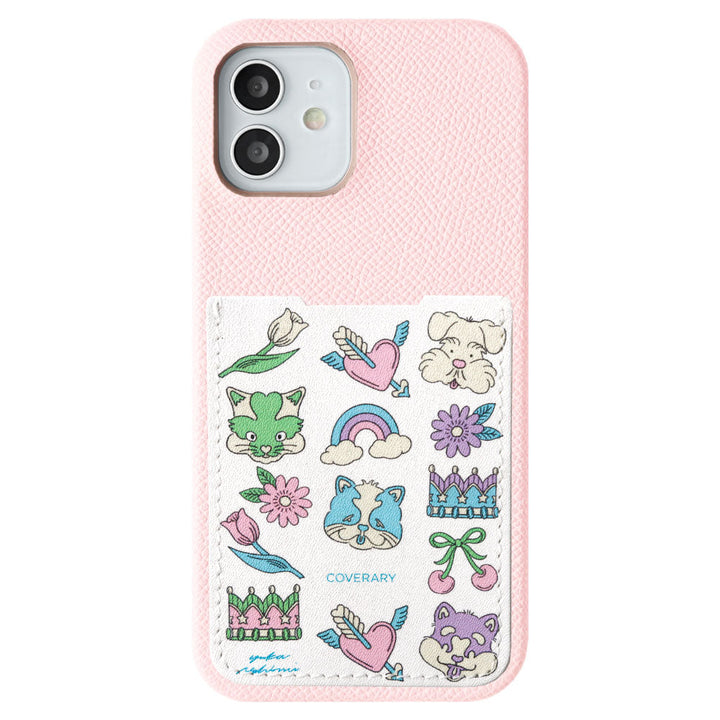 【POPUP Limited】Nishiizumi Yuka × COVERARY Genuine Leather Retro POP Pattern Pocketed Collaboration Back Case