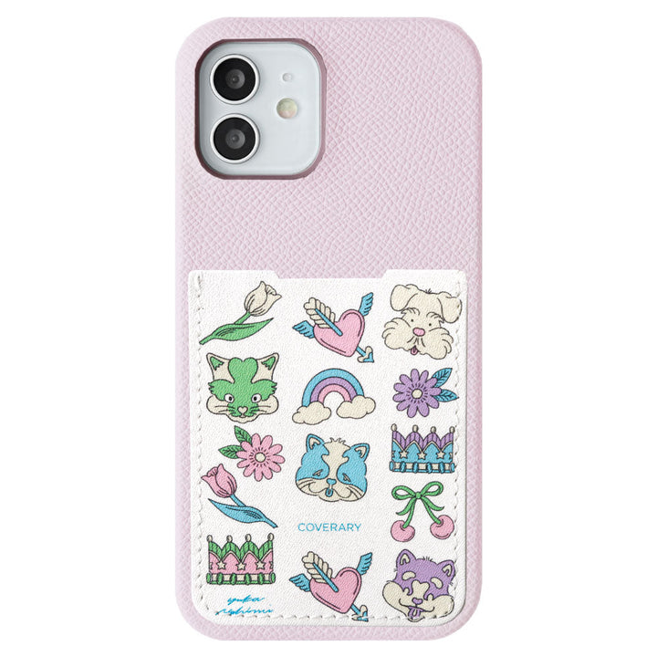 【POPUP Limited】Nishiizumi Yuka × COVERARY Genuine Leather Retro POP Pattern Pocketed Collaboration Back Case