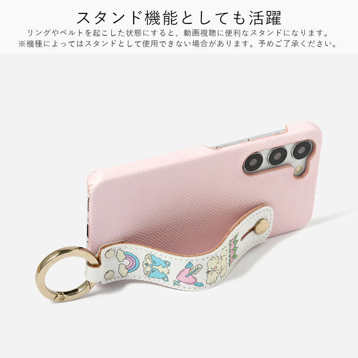 ニシイズミユカ × COVERARY 本革 レトロPOP柄 ハンドベルト付き コラボ背面ケース