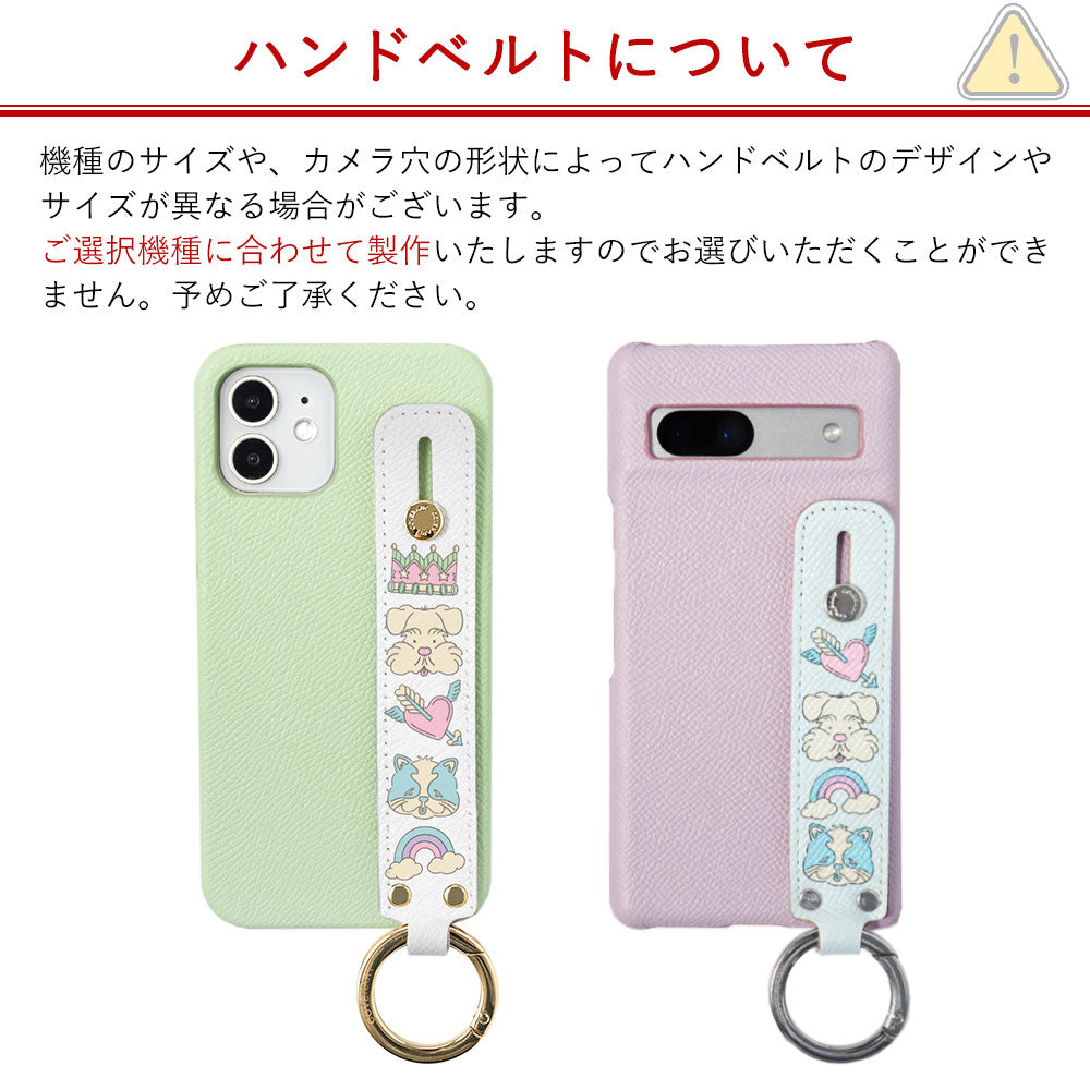 ニシイズミユカ × COVERARY 本革 レトロPOP柄 ハンドベルト付き コラボ背面ケース