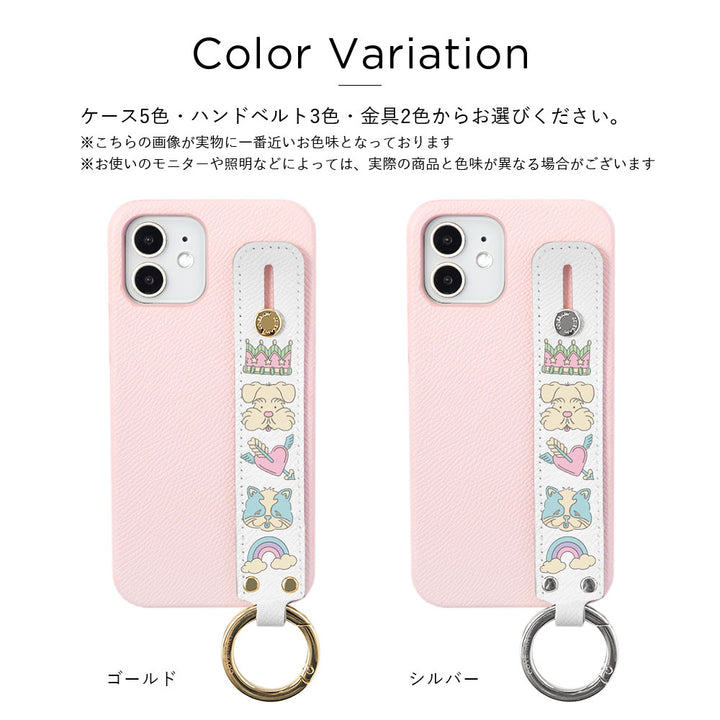 ニシイズミユカ × COVERARY 本革 レトロPOP柄 ハンドベルト付き コラボ背面ケース