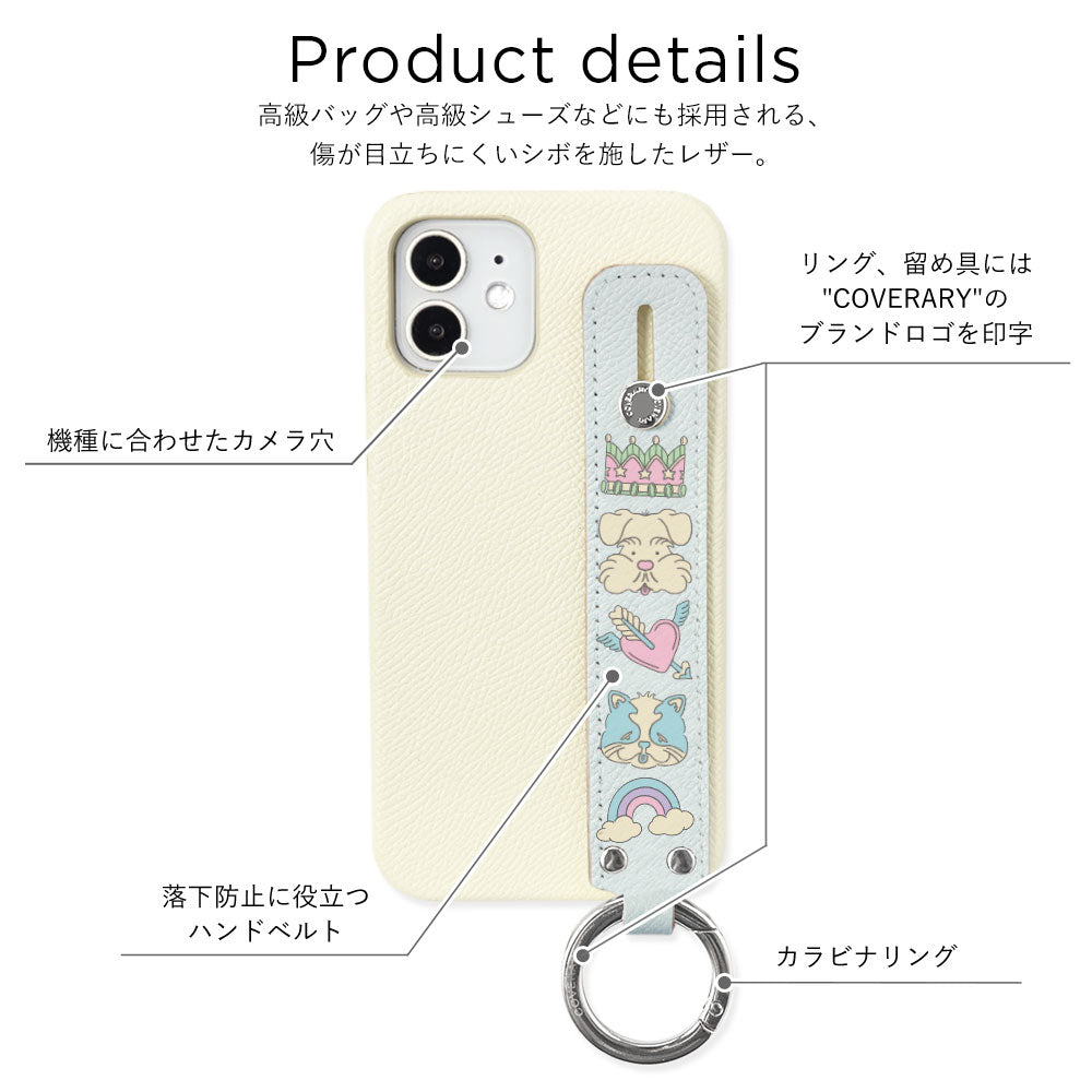 ニシイズミユカ × COVERARY 本革 レトロPOP柄 ハンドベルト付き コラボ背面ケース