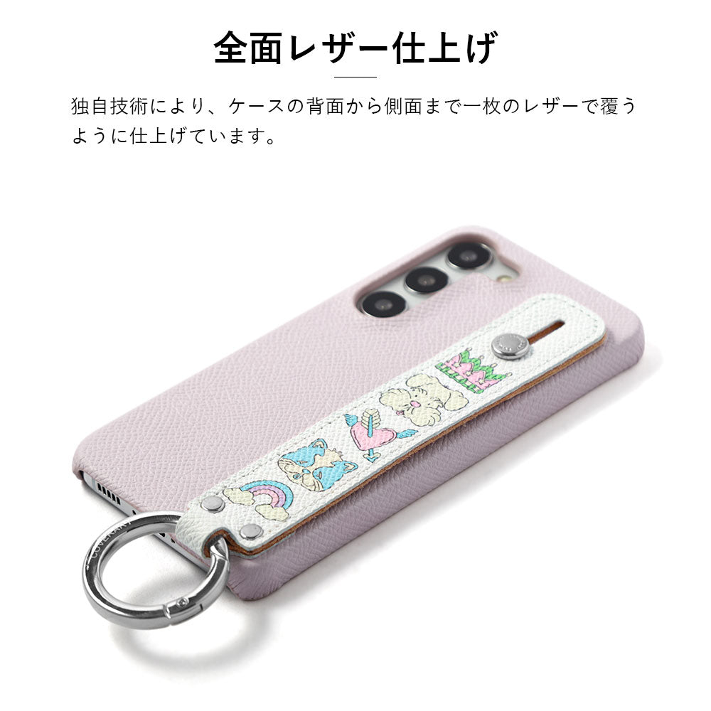 ニシイズミユカ × COVERARY 本革 レトロPOP柄 ハンドベルト付き コラボ背面ケース