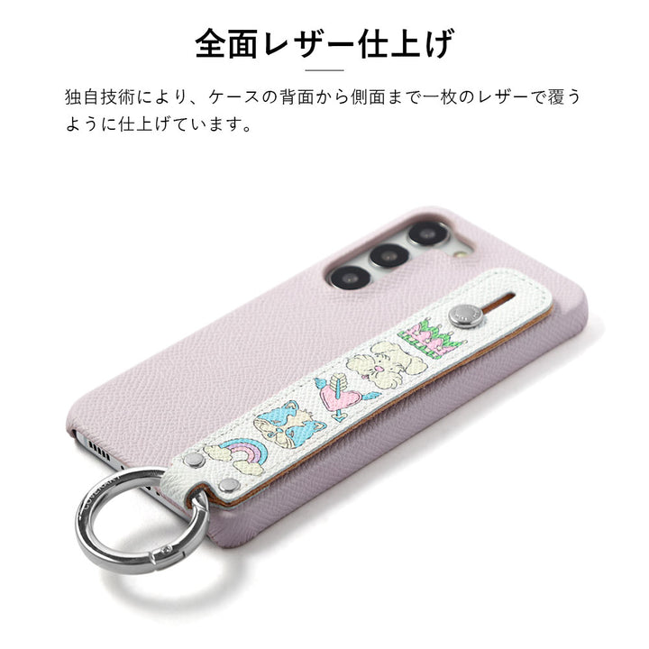 ニシイズミユカ × COVERARY 本革 レトロPOP柄 ハンドベルト付き コラボ背面ケース