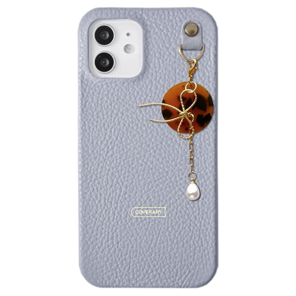 Cuir véritable 32 couleurs cuir italien grainé Charme perle & ruban coque arrière Série Xperia