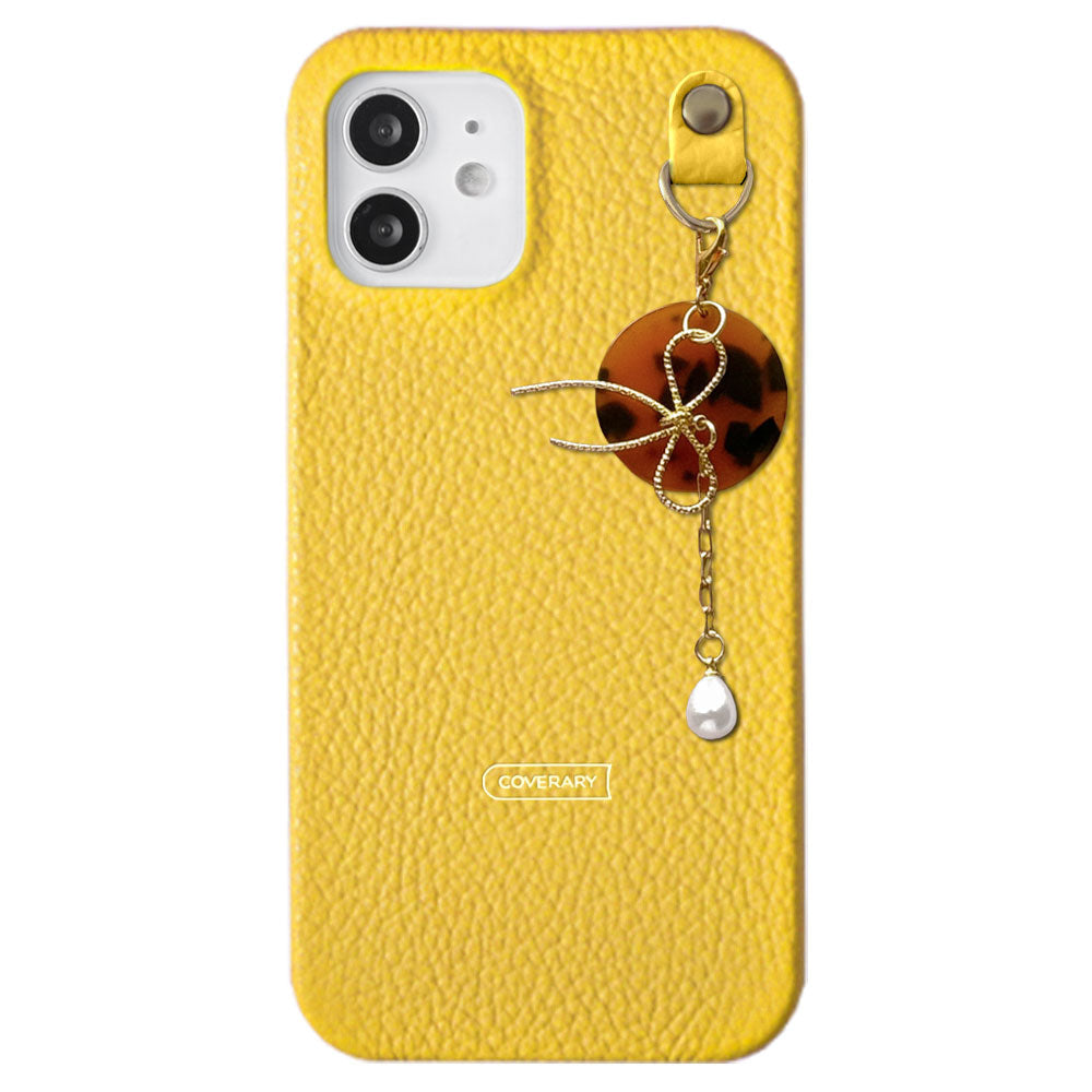 Cuir véritable 32 couleurs cuir italien grainé Charme perle & ruban coque arrière Série Xperia