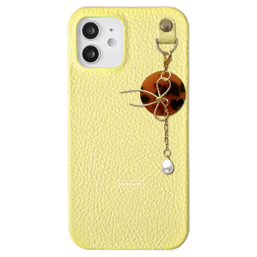 Cuir véritable 32 couleurs cuir italien grainé Charme perle & ruban Coque arrière Série Google Pixel