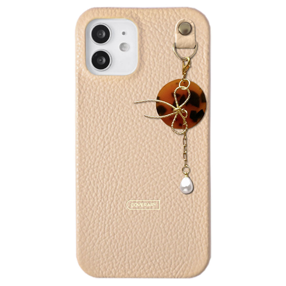 Cuir véritable 32 couleurs cuir italien grainé Charme perle & ruban coque arrière Série Xperia