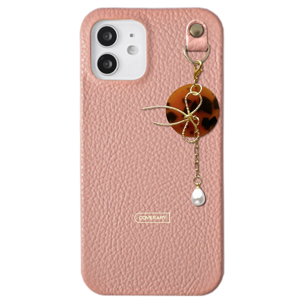 Cuir véritable 32 couleurs cuir italien grainé Charme perle & ruban coque arrière Série Xperia