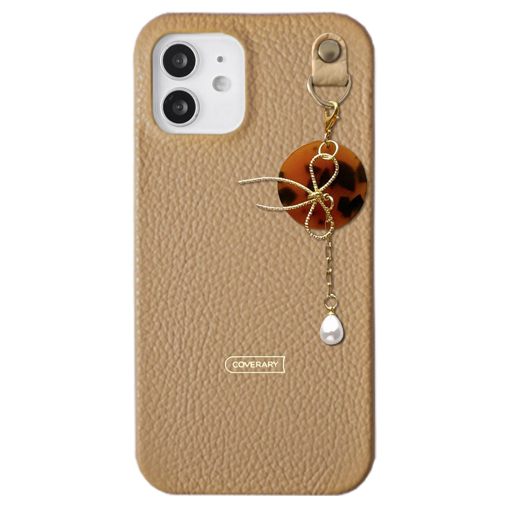 Cuir véritable 32 couleurs cuir italien grainé Charme perle & ruban coque arrière Série Xperia