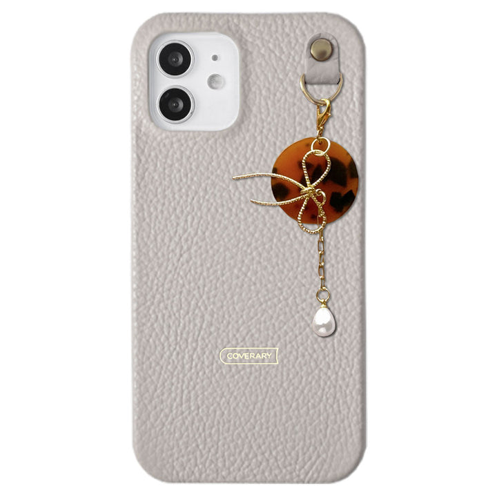 Cuir véritable 32 couleurs cuir italien grainé Charme perle & ruban coque arrière Série Xperia