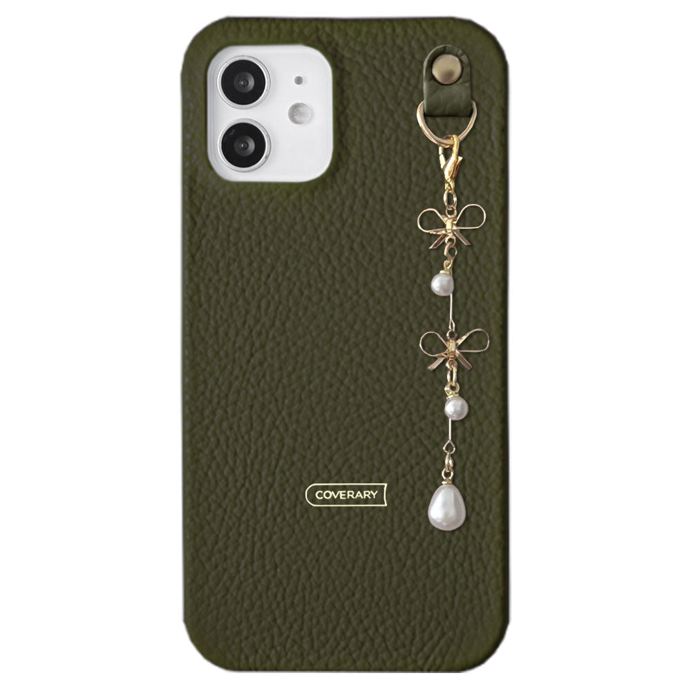 Cuir véritable 32 couleurs cuir italien grainé double perle & breloque ruban coque arrière Google Pixel série