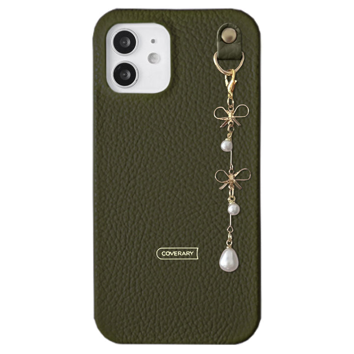 Cuir véritable 32 couleurs cuir italien grainé double perle & breloque ruban coque arrière Google Pixel série