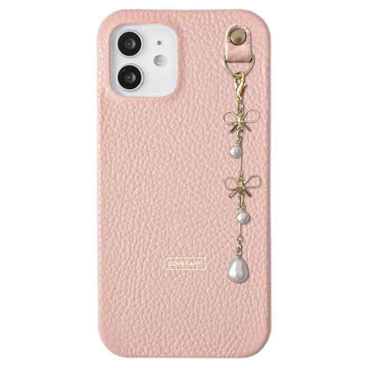 Cuir véritable 32 couleurs cuir italien grainé double perle & breloque ruban coque arrière série Xperia