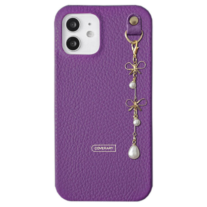 Cuir véritable 32 couleurs cuir italien grainé double perle & breloque ruban coque arrière Google Pixel série