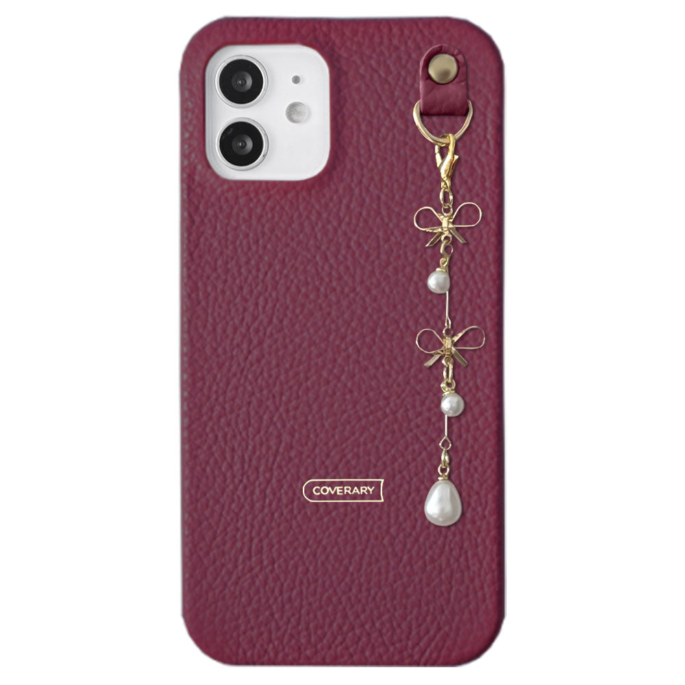 Cuir véritable 32 couleurs cuir italien grainé double perle & breloque ruban coque arrière Google Pixel série