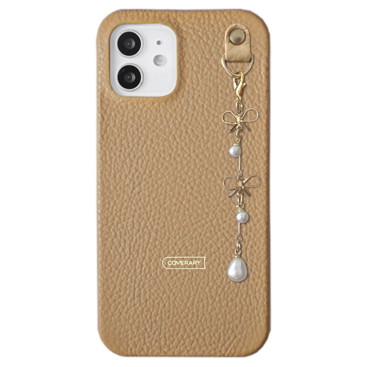 Cuir véritable 32 couleurs cuir italien grainé double perle & breloque ruban coque arrière Google Pixel série