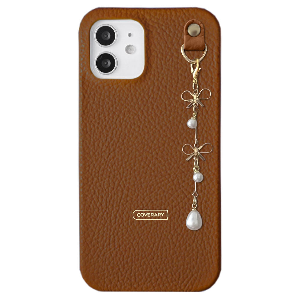Cuir véritable 32 couleurs cuir italien grainé double perle & breloque ruban coque arrière Google Pixel série