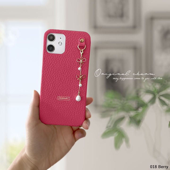 Cuir véritable 32 couleurs cuir italien grainé double perle & breloque ruban coque arrière Google Pixel série