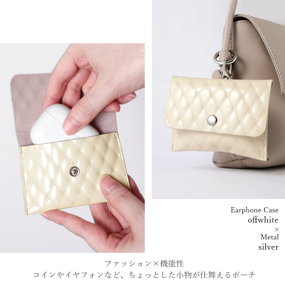 キルティングレザー 本革 3点セットA アクセサリーケース&リングショルダーストラップ付き 背面ケース