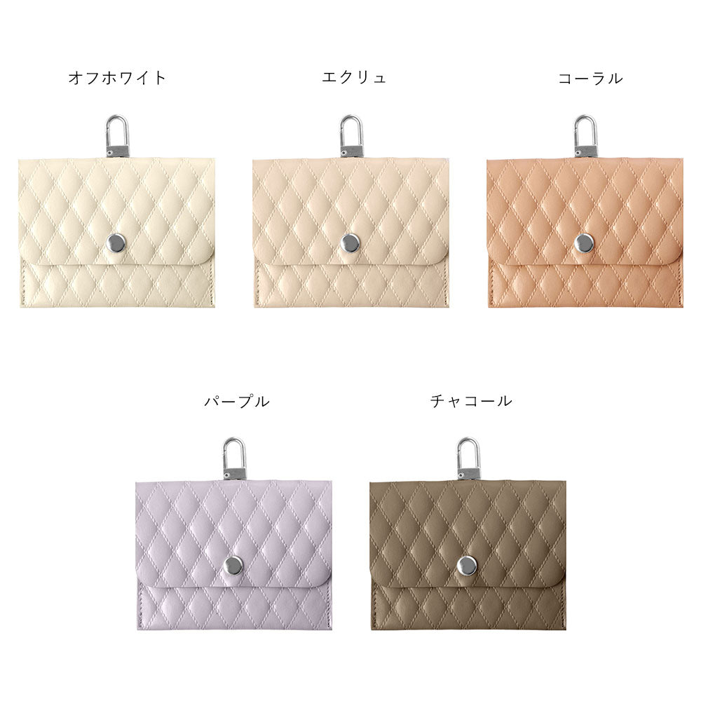 キルティングレザー 本革 3点セットA アクセサリーケース&リングショルダーストラップ付き 背面ケース AQUOSシリーズ