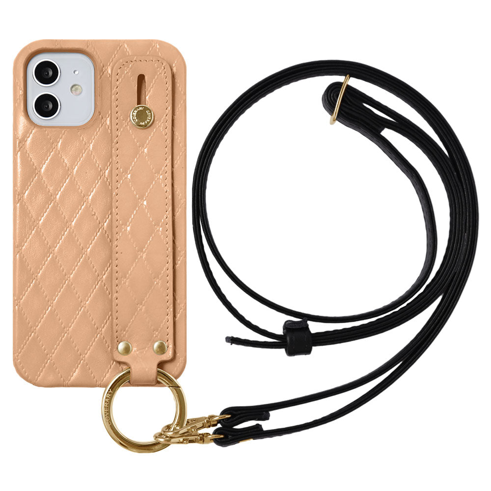 Étui arrière en cuir véritable matelassé avec poignée et bandoulière pour la série Xperia