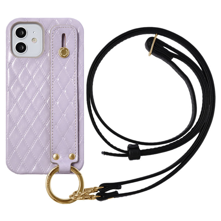 Étui arrière en cuir véritable matelassé avec poignée et bandoulière pour la série Xperia