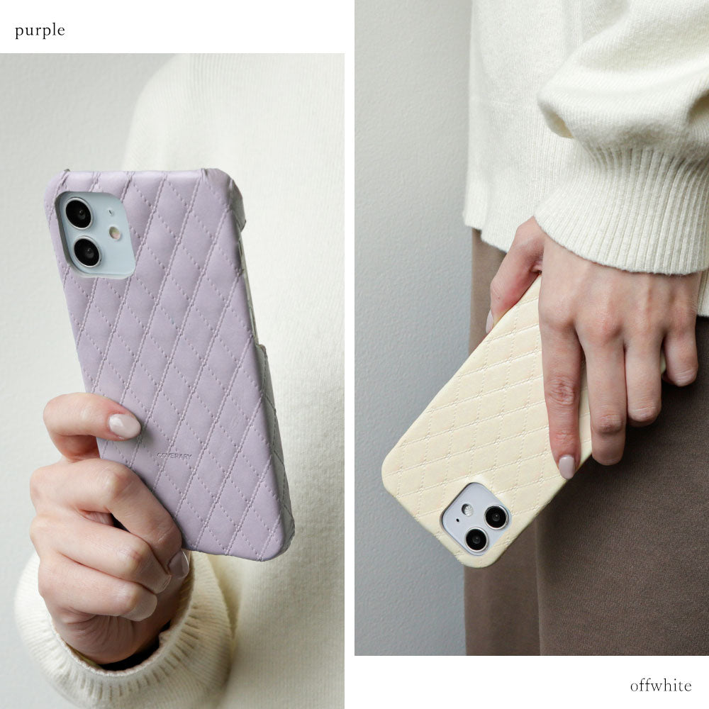 Samsung Galaxy Z Flip対応 本革 キルティングレザー 背面ケース