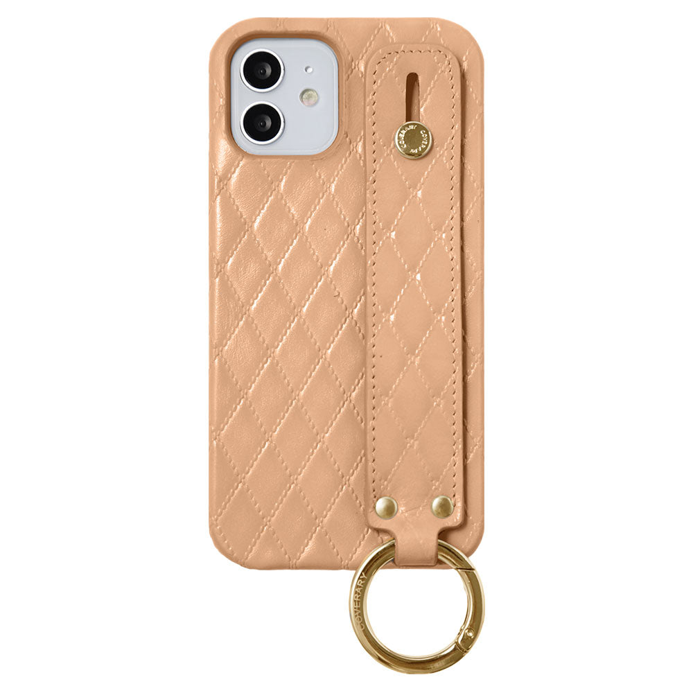 Genuine leather quilted leather with hand belt back case for Xperia series