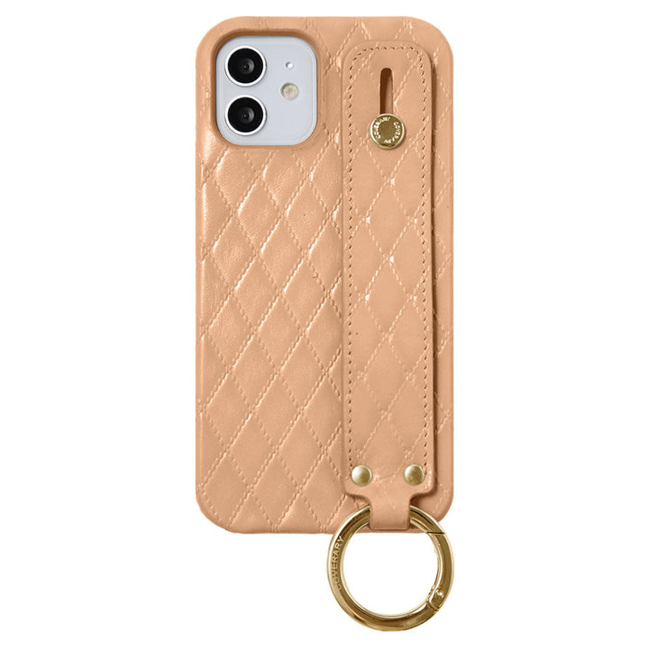 Genuine leather quilted leather with hand belt back case for Xperia series