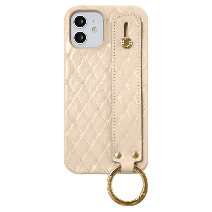 Genuine leather quilted leather with hand belt back case for Xperia series