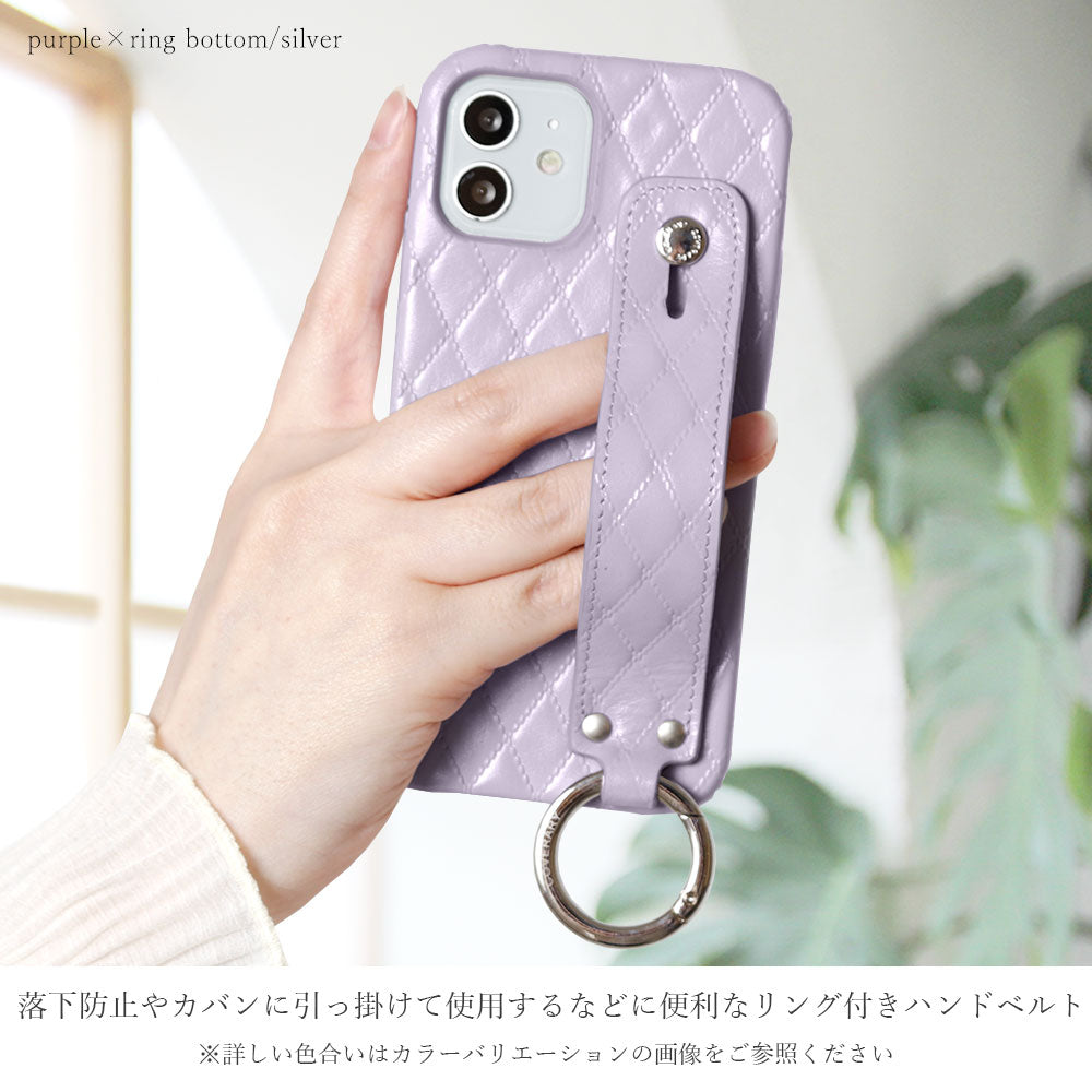 本革 キルティングレザー ハンドベルト付き 背面ケース Google Pixelシリーズ