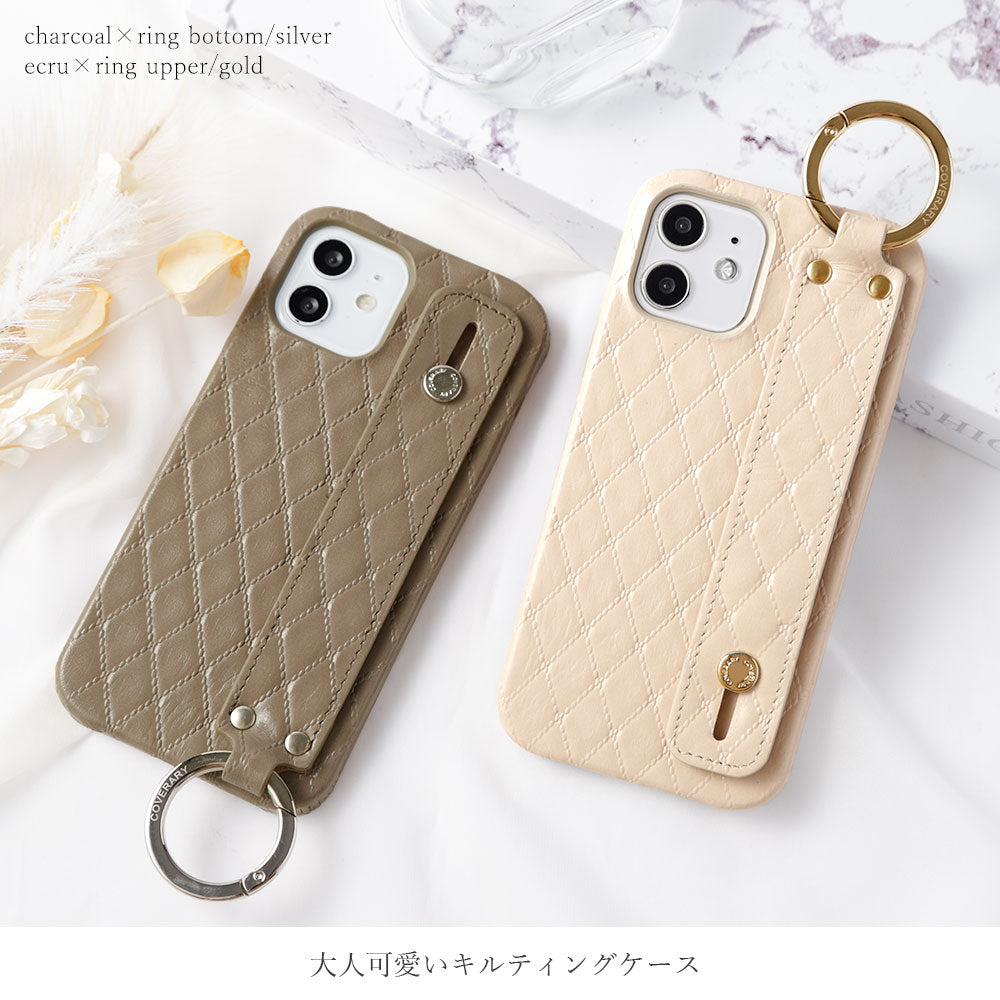 Genuine leather quilted leather with hand belt back case for Xperia series