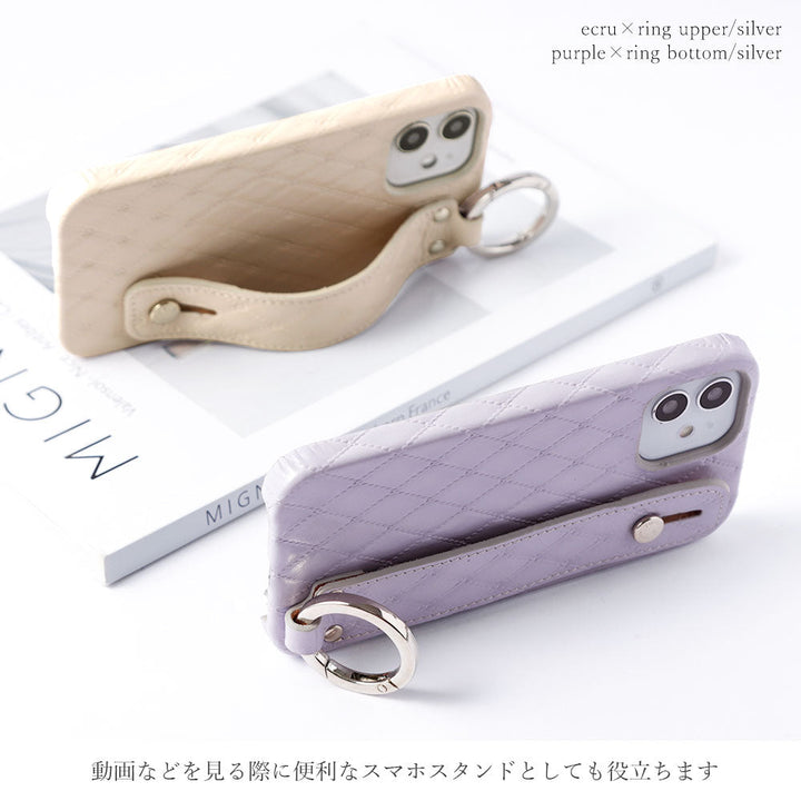 Genuine leather quilted leather with hand belt back case for Xperia series