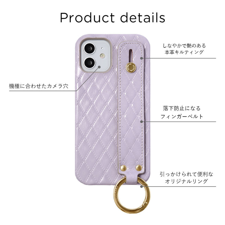 Étui arrière en cuir véritable matelassé avec décoration en pierre et poignée, pour la série Google Pixel