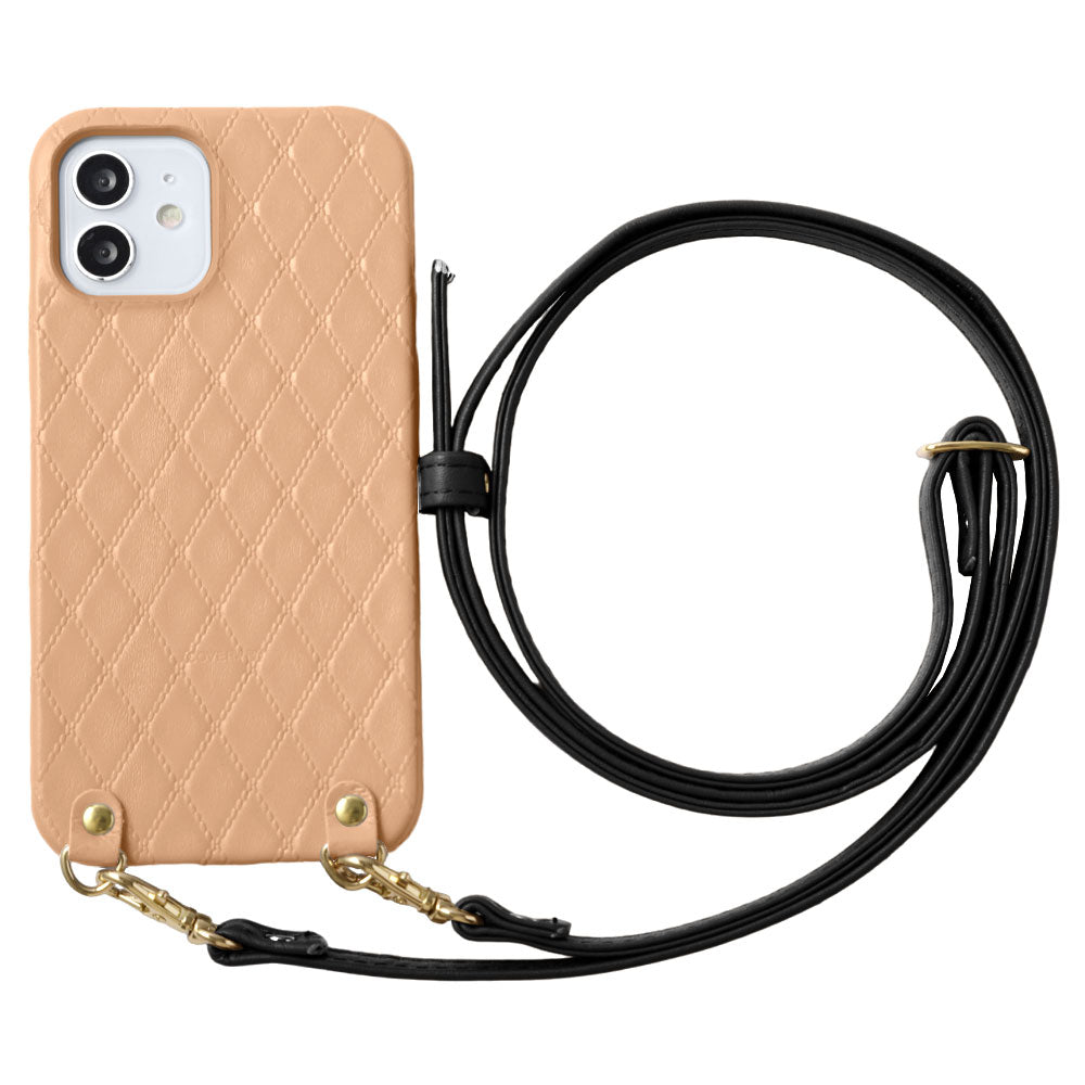 Genuine leather quilted leather back case with shoulder strap for Google Pixel series