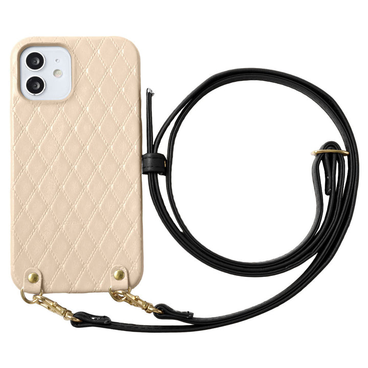 Genuine leather quilted leather back case with shoulder strap for Google Pixel series