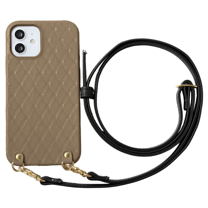 Genuine leather quilted leather back case with shoulder strap for Google Pixel series