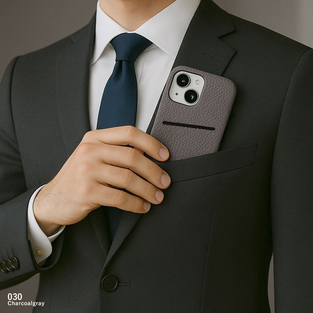 Genuine Leather 32 Colors Italian Shrink Leather Simple Pocket Attached Back Case AQUOS Series