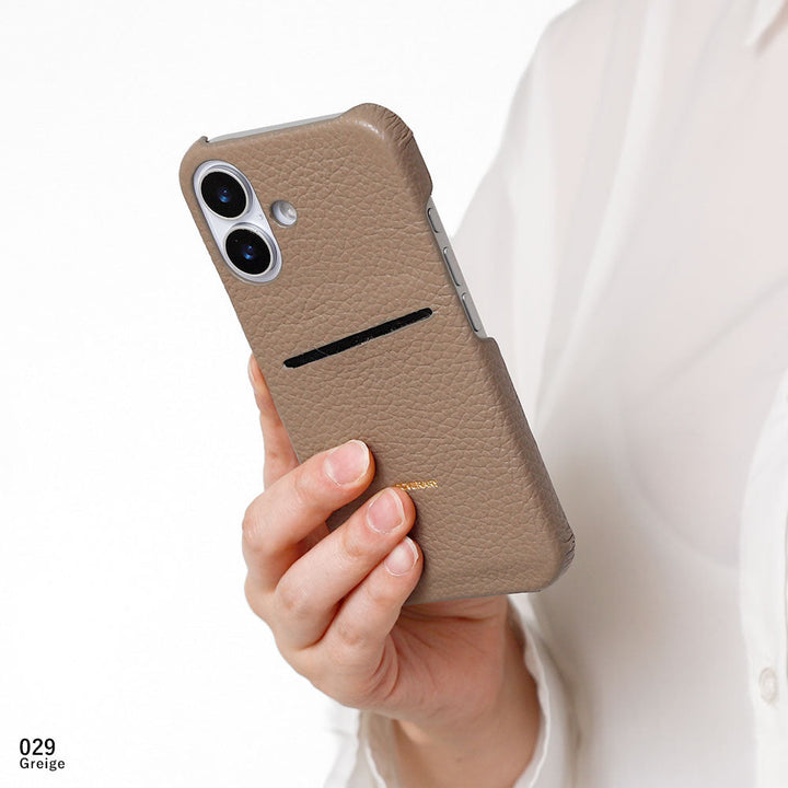 Genuine Leather 32 Colors Italian Shrink Leather Simple Pocket Attached Back Case AQUOS Series