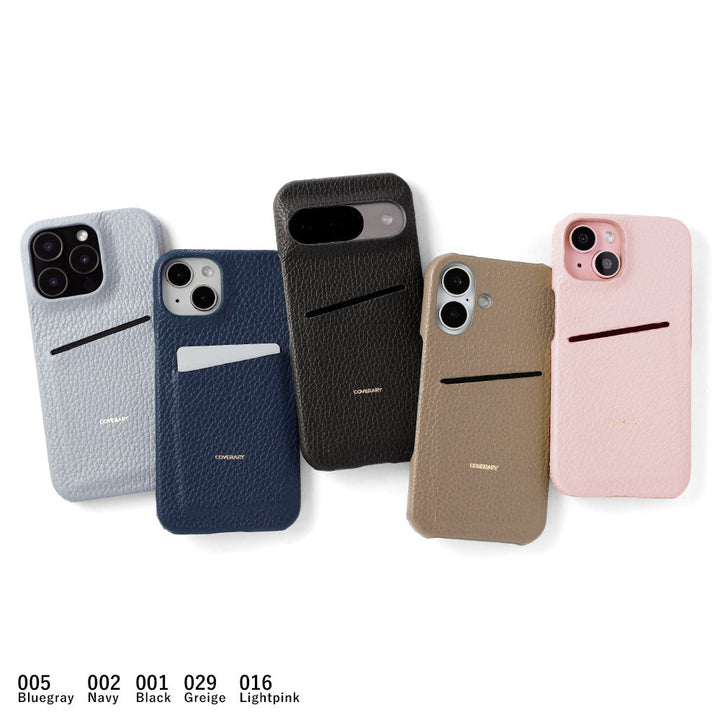 本革 32色 イタリアンシュリンクレザー シンプルポケット付き 背面ケース iPhoneシリーズ