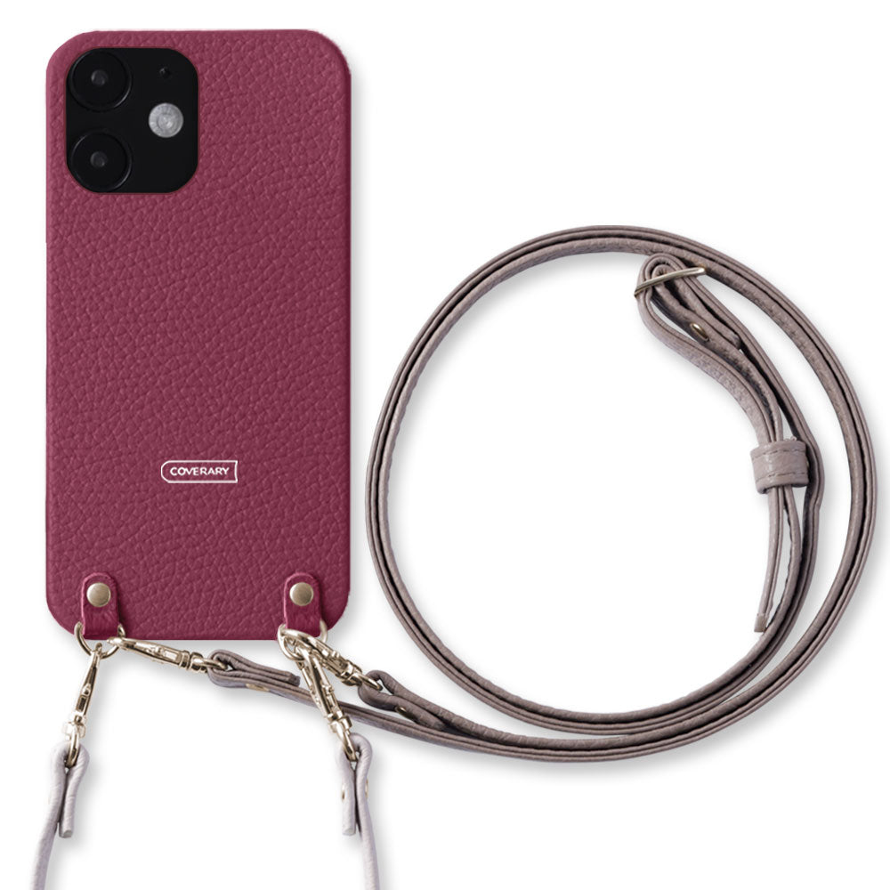 Genuine leather 32 colors Italian shrink leather with short & shoulder strap back case for iPhone series