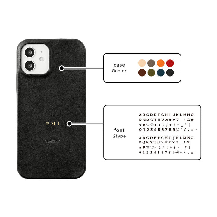 Étui arrière en cuir véritable Tochigi Leather avec gravure personnalisée (impression à chaud) pour la série Galaxy