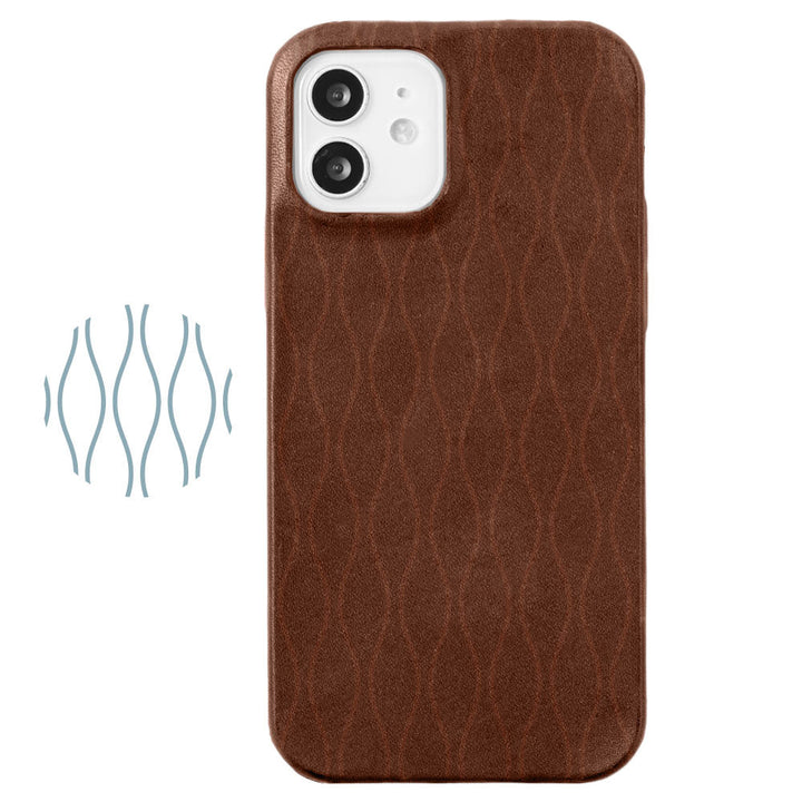 Genuine leather Tochigi leather Japanese pattern print back case iPhone series