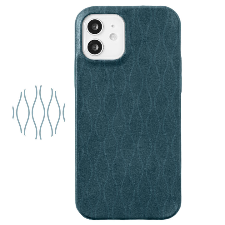 Genuine leather Tochigi leather Japanese pattern print back case