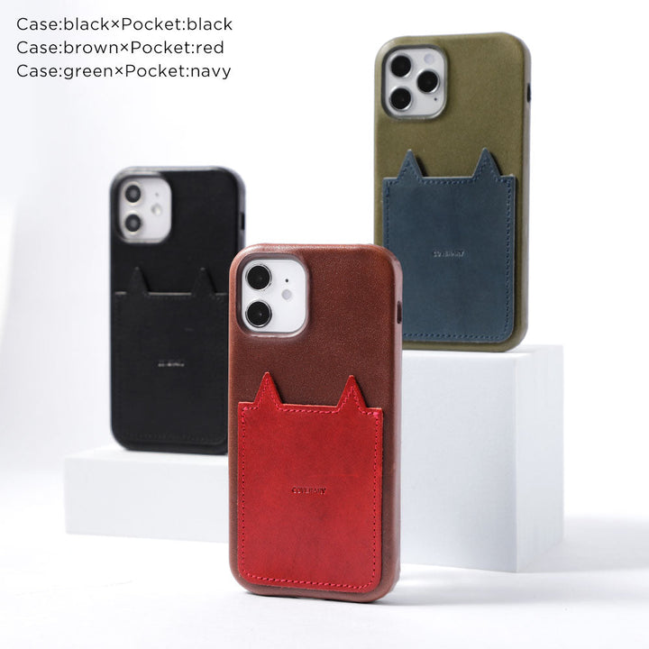 Genuine leather Tochigi leather back case with cat pocket for Google Pixel series