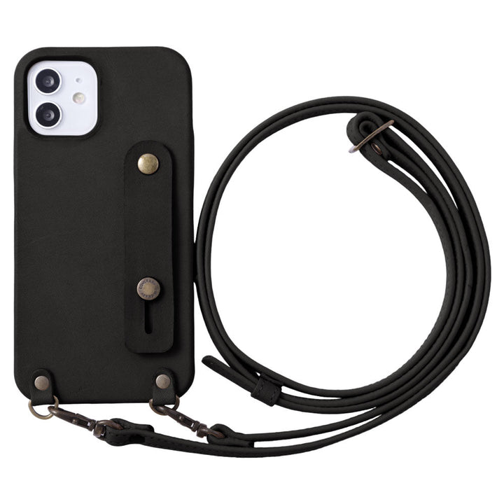 本革 栃木レザー フィンガーベルト&ショルダーストラップ付き 背面ケース iPhoneシリーズ