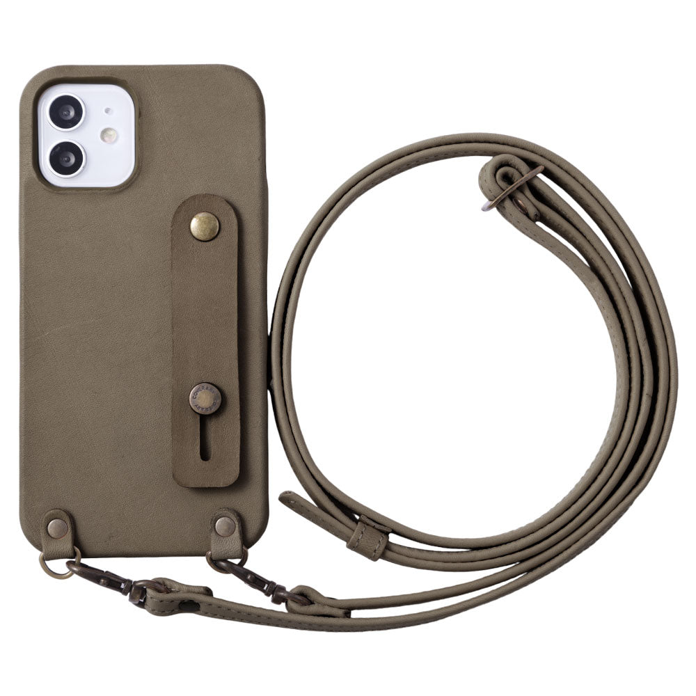 Genuine Leather Tochigi Leather Finger Belt & Shoulder Strap Attached Back Case Galaxy Series