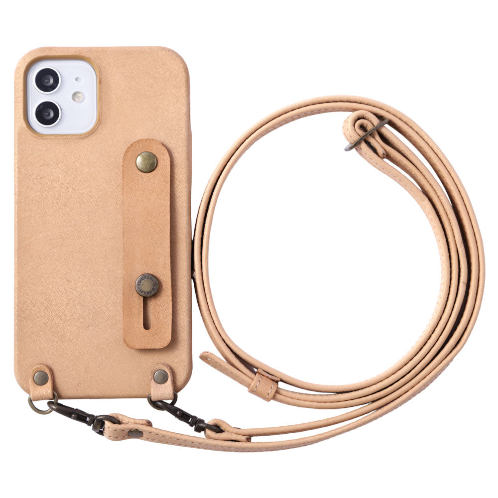 Genuine leather Tochigi leather finger belt & shoulder strap attached back case AQUOS series